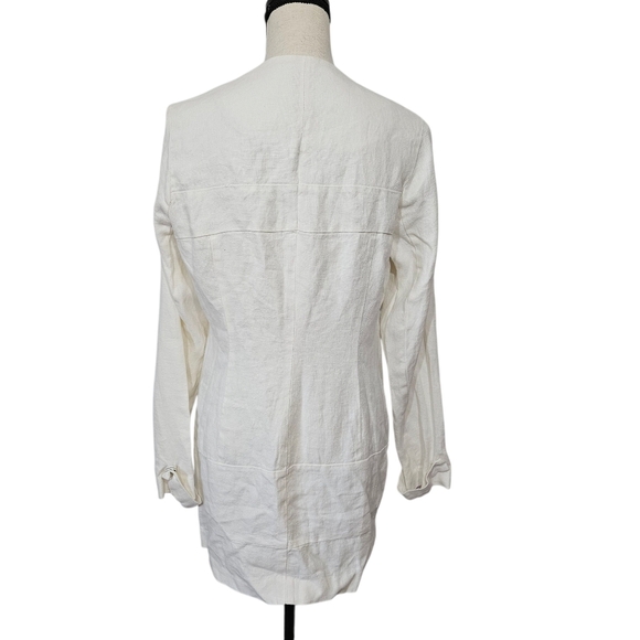 Malvin Hamburg Germany Size 8 Ivory I Love Linen Snap Closure Jacket - Picture 7 of 9